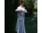 French simple one-line fishtail wedding dress