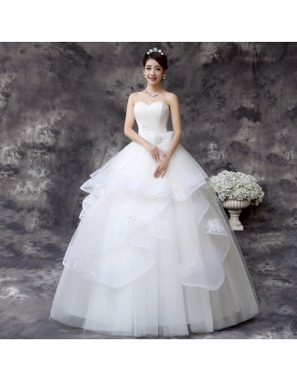 Korean one shoulder wedding dress