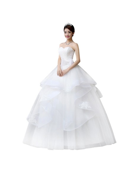 Korean one shoulder wedding dress