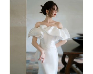 French simple one-line fishtail wedding dress